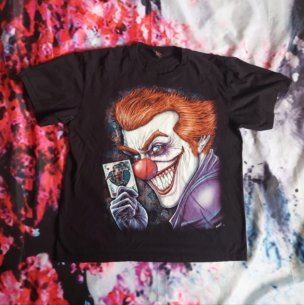 Clown Joker T-shirt Front & Back Graphic
